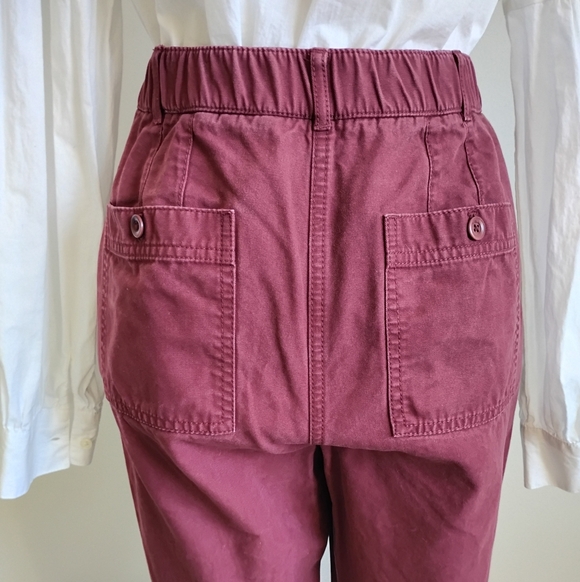 Talbots Slim Cargo Pants Cranberry Red Cotton Blend Classic Carhartt Style Sz 10 - Picture 9 of 17